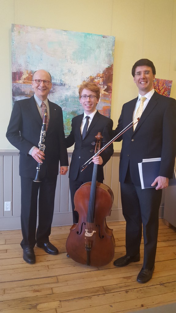 Campbell, Crozman & Erice with the 'Bonjour' Stradivarius.
